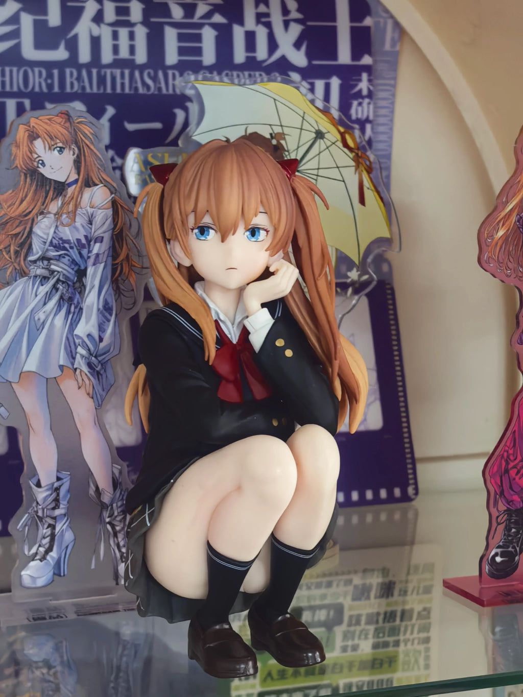 Asuka Langley Soryu Action Figure College Wind Beautiful Young Girl Computer Case Collection Model