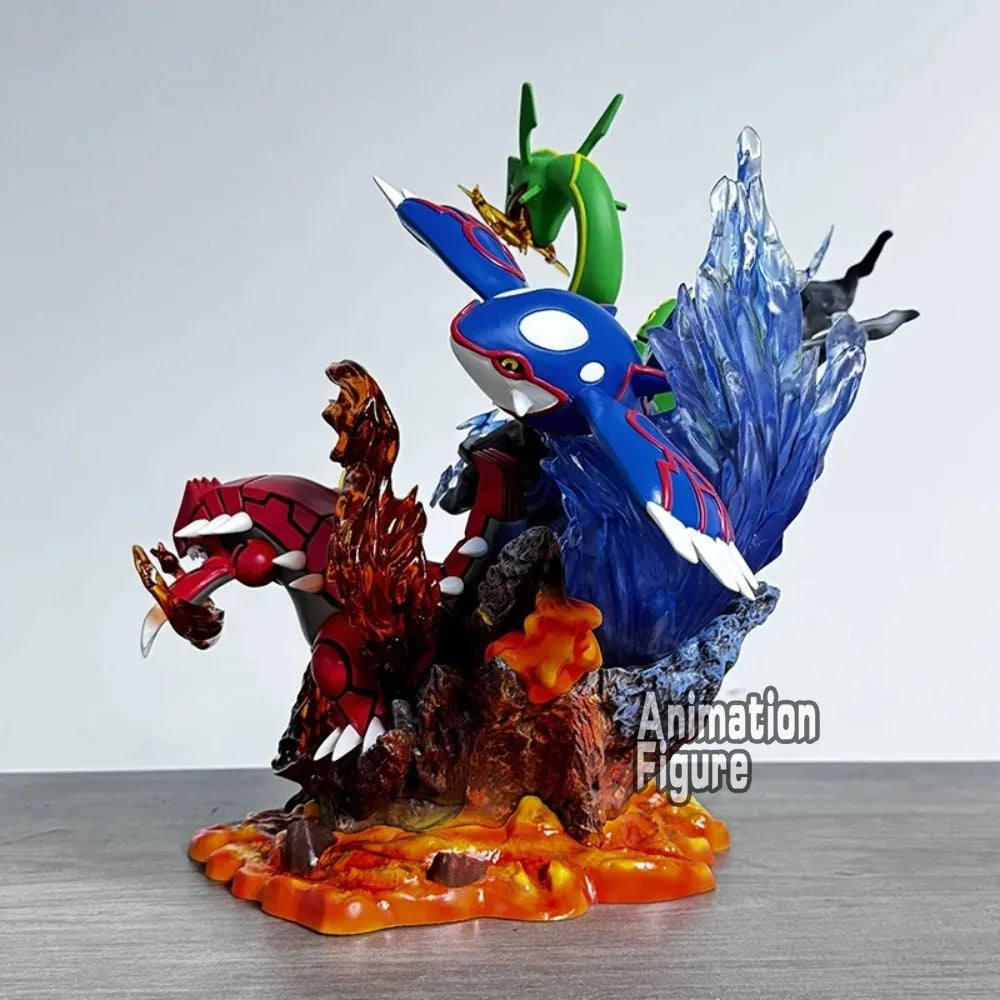 35cm/13.78in Anime Pokemon Figure Groudon Kyogre Rayquaza Action Figures Pvc Collection Model Toys for Childre Gifts