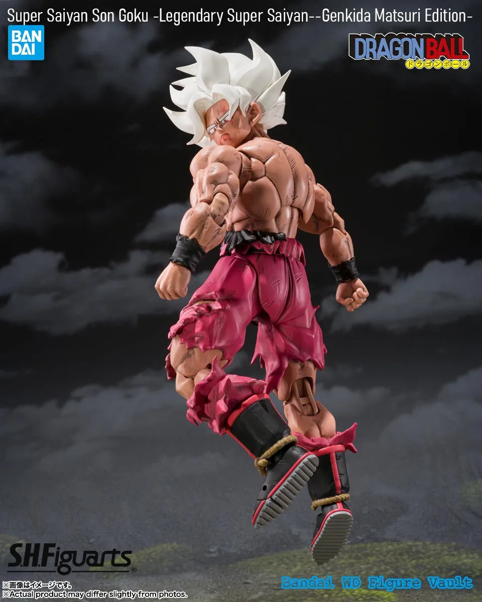 In stock Bandai S.H.Figuarts Dragon Ball Z Super Saiyan Son Goku Legendary Super Saiyan Genkida Matsuri Edition Figures Toy Gift