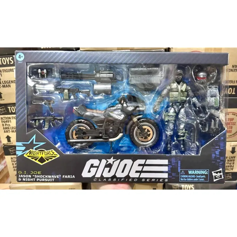 Neu Original Hasbro G.I. Joe Classified Series #127 Night Force Jason Shockwave Faria & Night Pursuit Cycle Actionfigur Modell