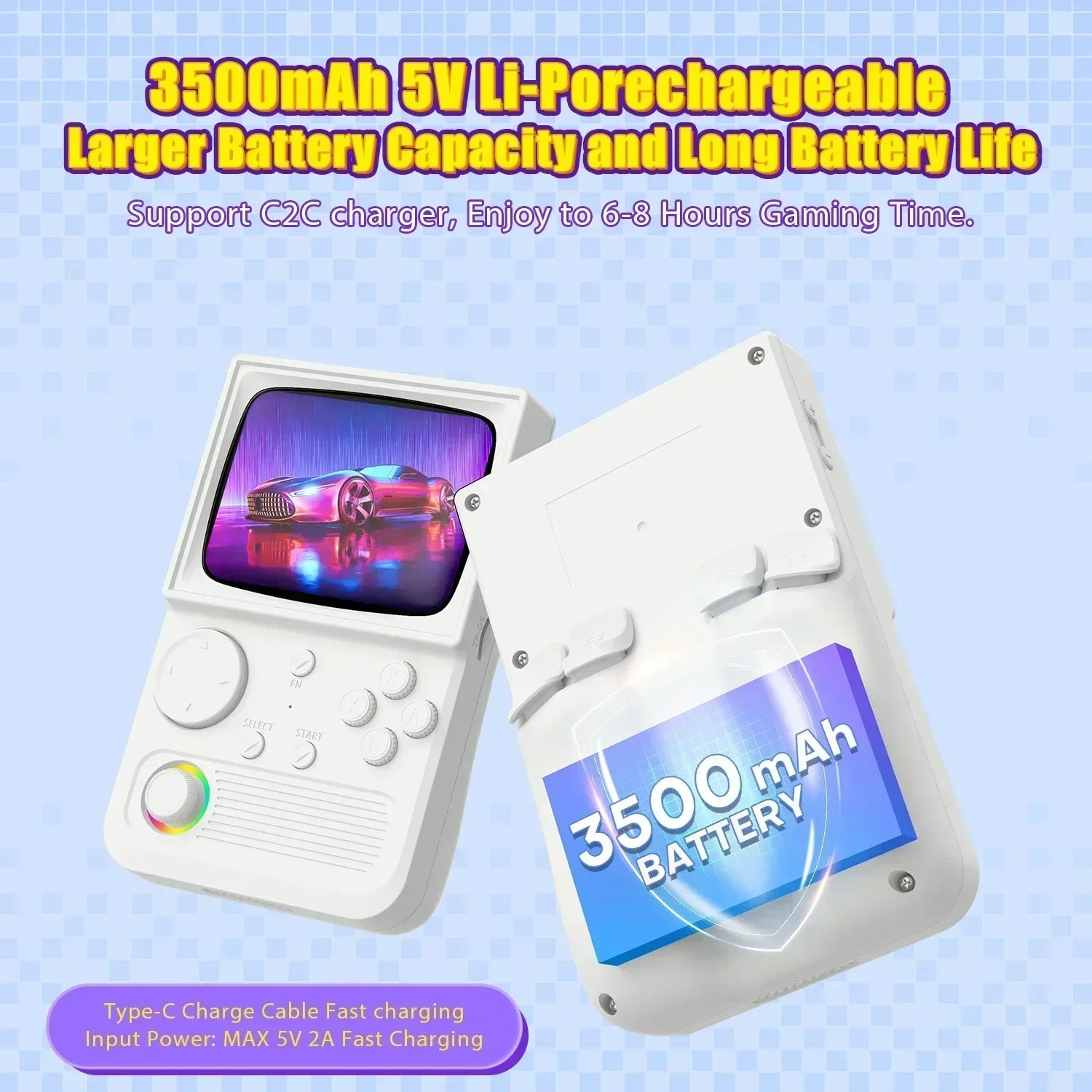 R36T Retro TV Handheld Game Console EmuEMEC System 18000+Game 3.5'' IPS Screen Wi-Fi Multiplayer Portable Pocket Video Console
