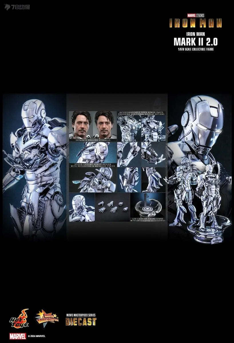 Hot Toys MMS733D59 Iron Man Mark 2 (2.0) 1:6 Scale Alloy Collectible Doll Movable Model Toy Gift Ornaments