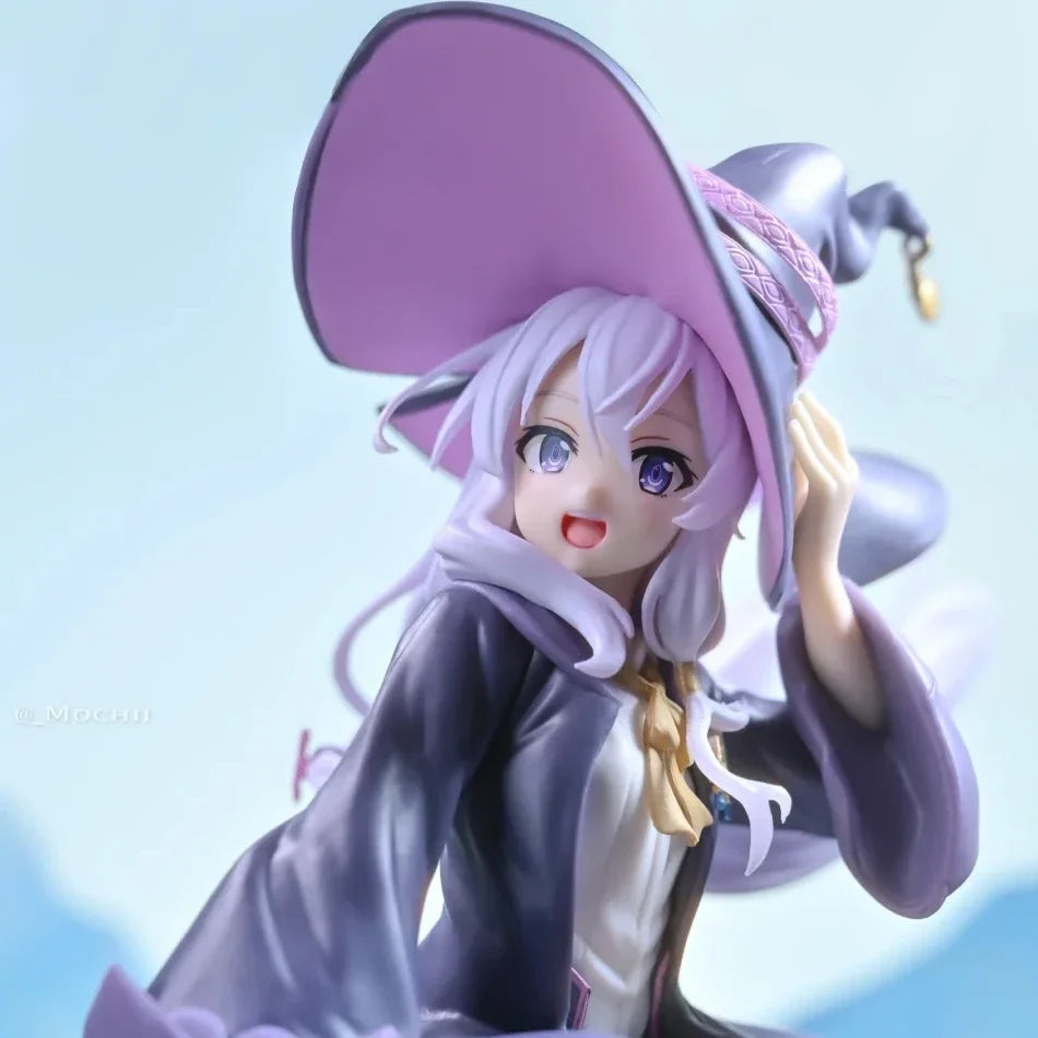 19cm Anime Elaina Figure Riding Broom Pose Action Figure Kawaii Beauty Girl models desktop ornaments Collection child toy Gifts