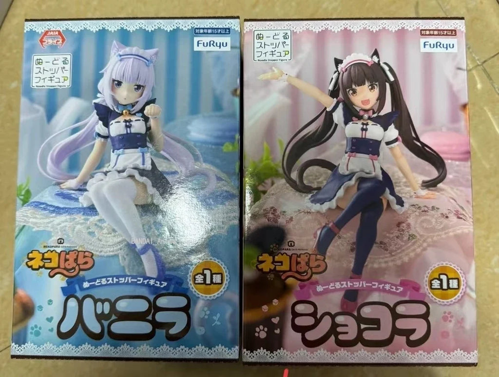 In Stock Original Anime Figures Nekopara Noodle Stopper Figure Vanilla PVC Figure Model Collection Birthday Gift 14cm Ornaments