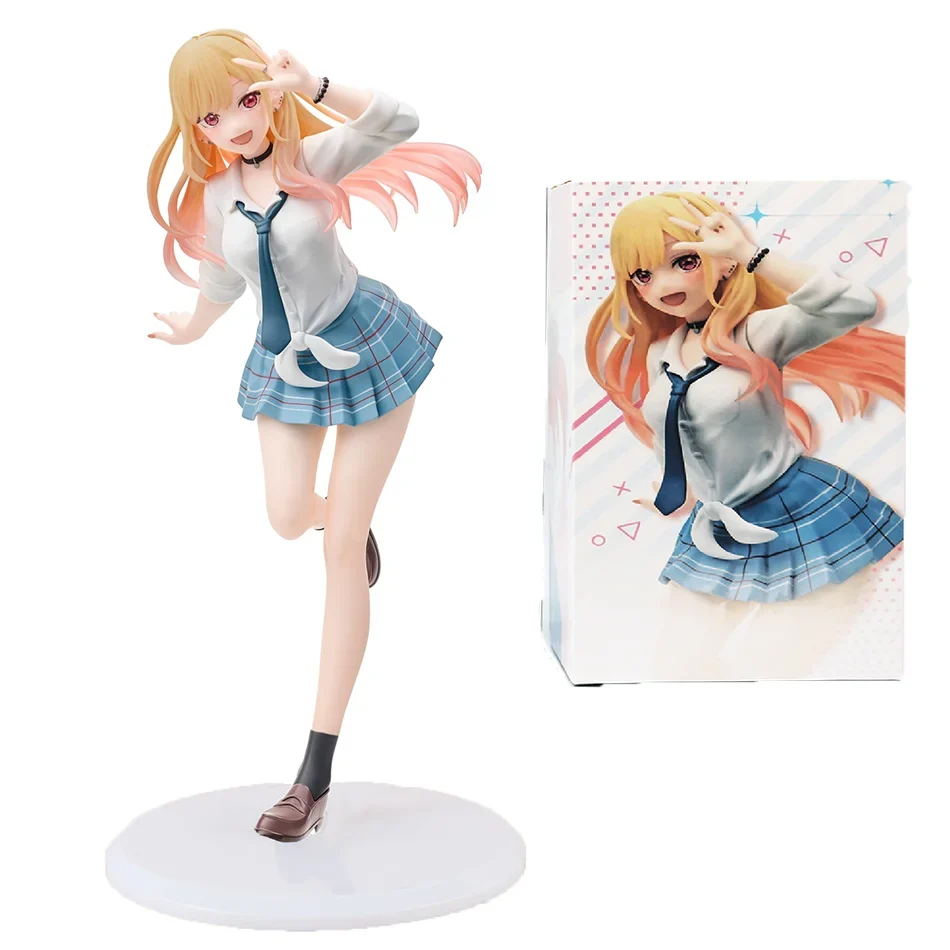 18CM Anime My Dress Up Darling Kitagawa Marin Figure School Uniform Dress Up Standing Model Toy Gift Action Figure For Kids PVC