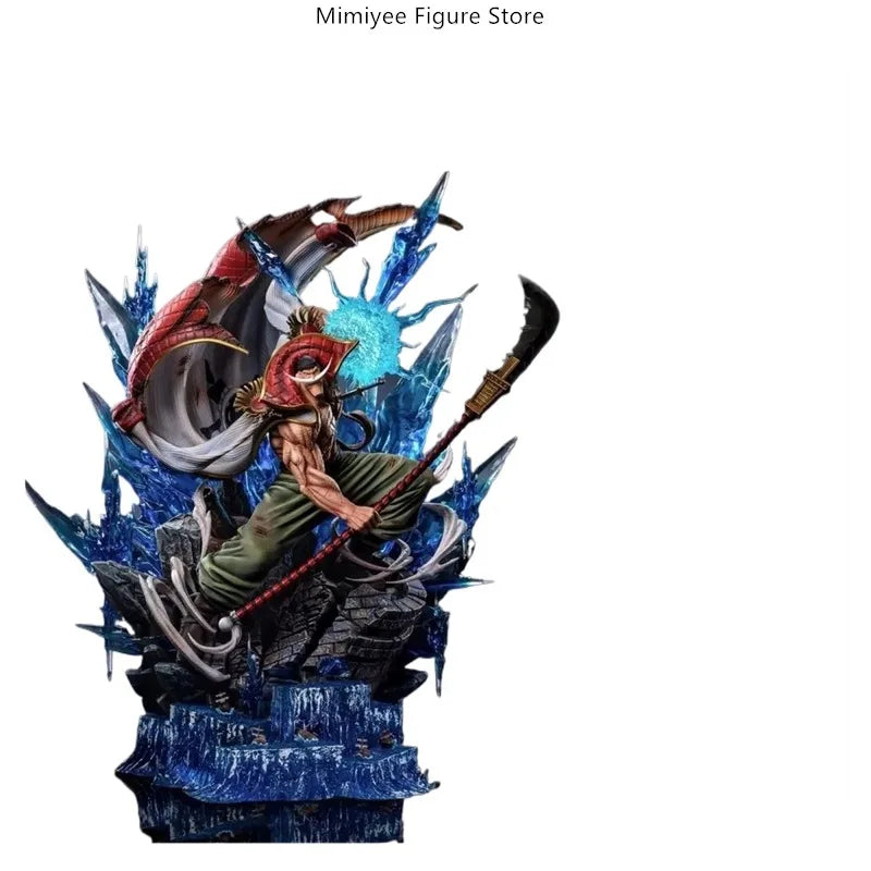 38cm One Piece Whitebeard Attacking Pose Anime Figure Model Statue Desktop Decoration