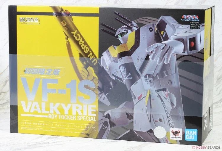 In Stock Bandai DX Superalloy Battlestar Macross VF-1S Roy Fuka Machine Skull Fighter Anime Action Figure Toy Gift Model Hobby