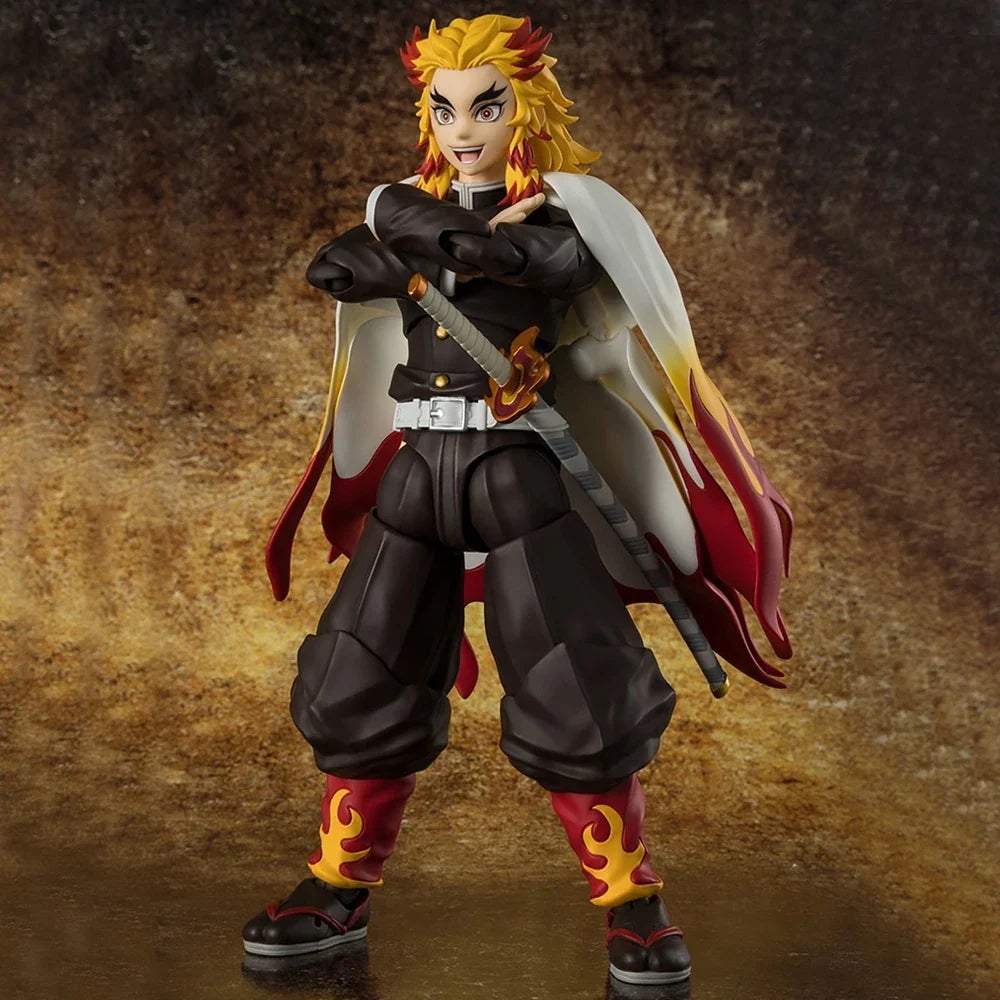 In Stock BANDAI S.H.Figuarts Demon Slayer Giyuu Tomioka Kyoujurou Rengoku Akaza Action Figure Model Original Toy Gift