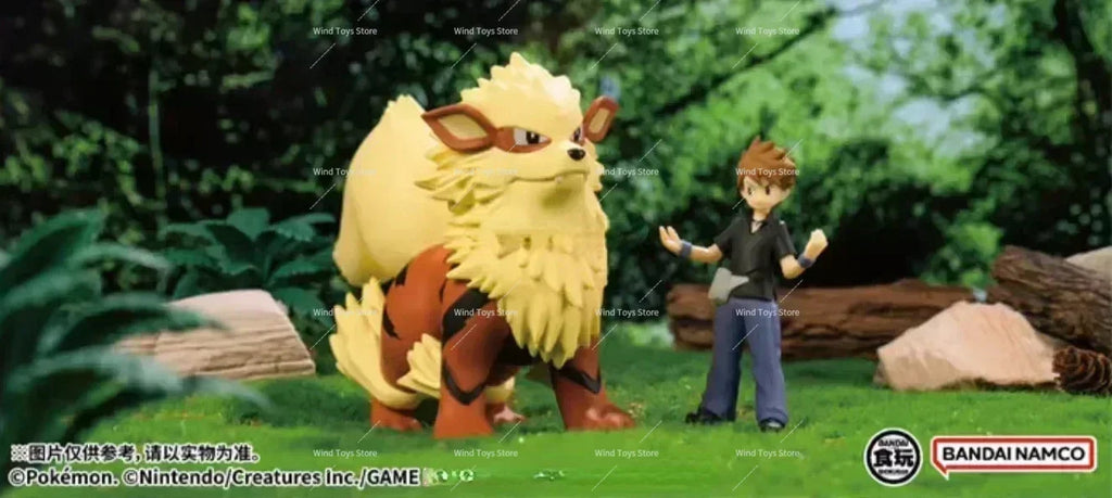 Bandai Original Shokugan POKEMON Scale World Kanto Region Green Arcanine Anime Action Figures Toys for Kids Gift
