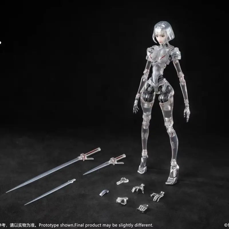 New Guke 1/12 Scale Women Soldier Robot Agent C1 Action Figure Model Transparent Skeleton Full Set 6-Inches Collection Toys Gift
