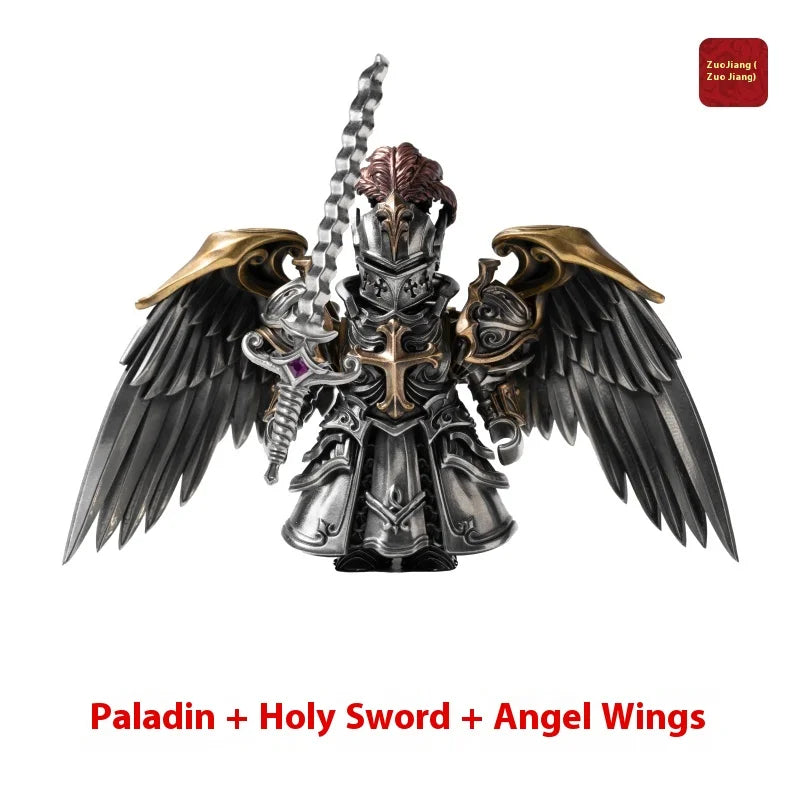 Detachable Metal Paladin Crusader Knight Figurine Chinese Style Desktop Ornament Collectible Action Figure Model Toy Gift