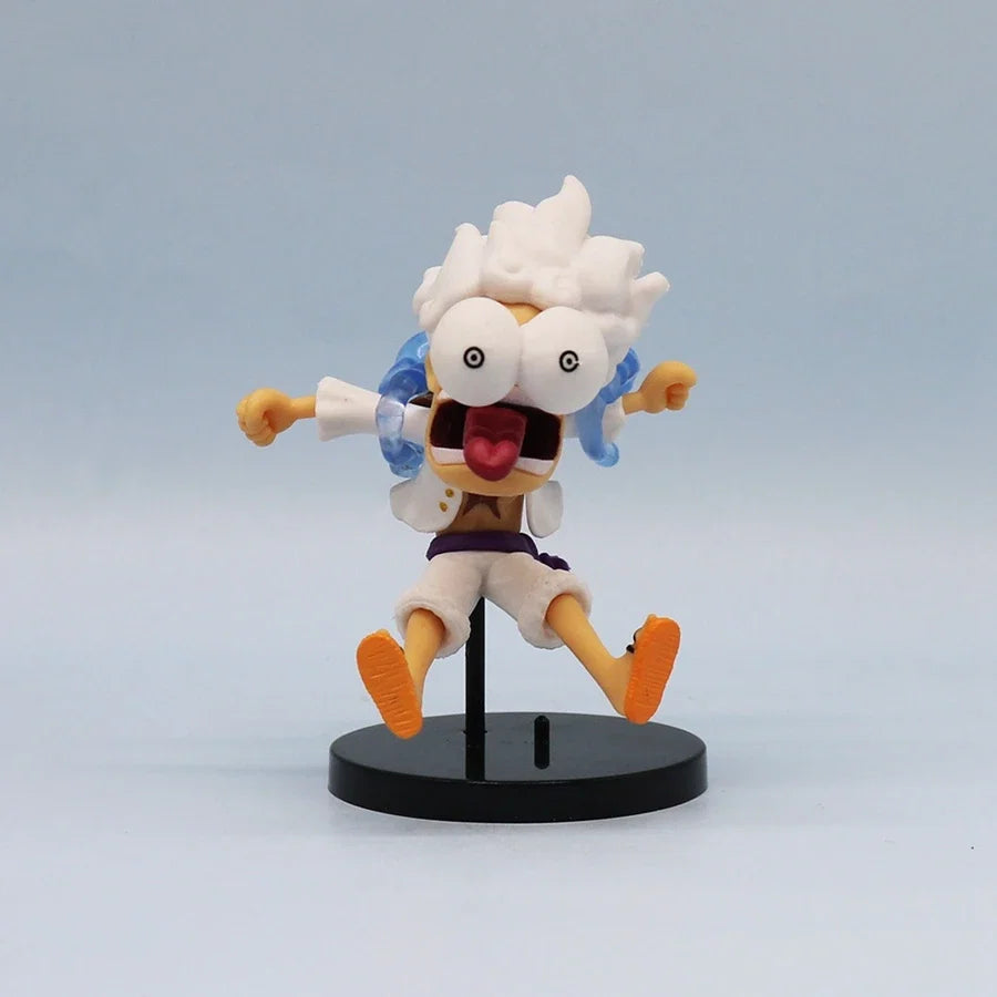 6PCS/Set One Piece Anime Figure Q Version GEAR5 Sun God Nika Luffy Action Figures Room Decoration PVC Collection Model Doll Toys