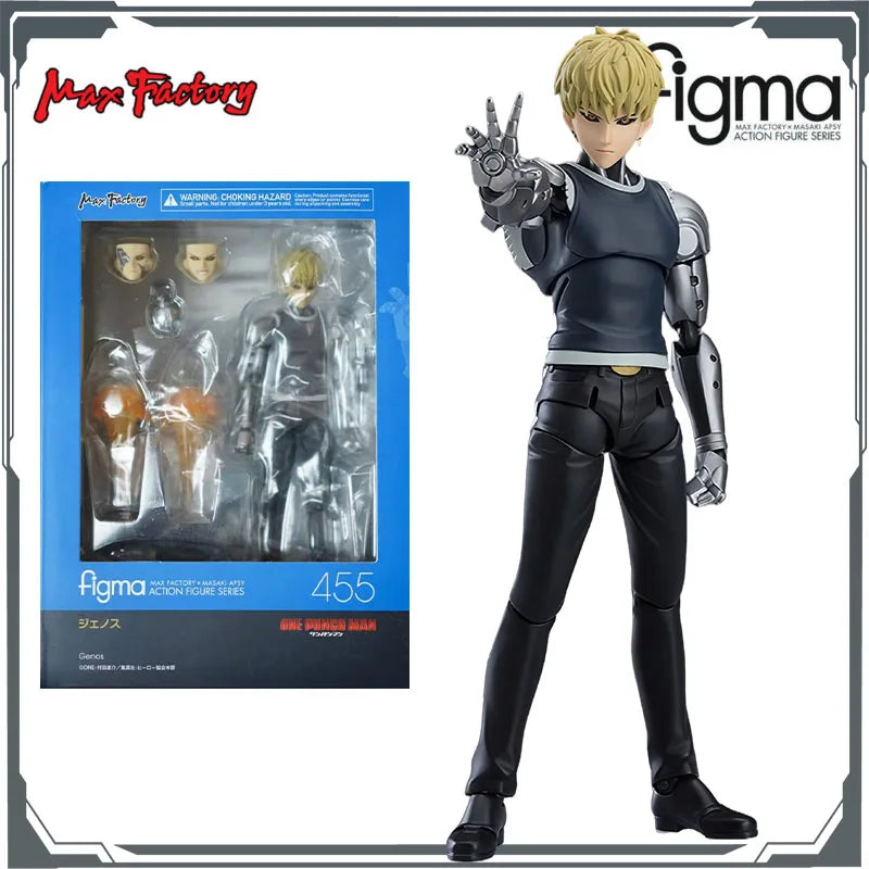 Max Factory Figma #455 Genos Figure-145mm Movable Doll One Punch Man Series ABS/PVC Material All-Ages Collectible Anime Figurine