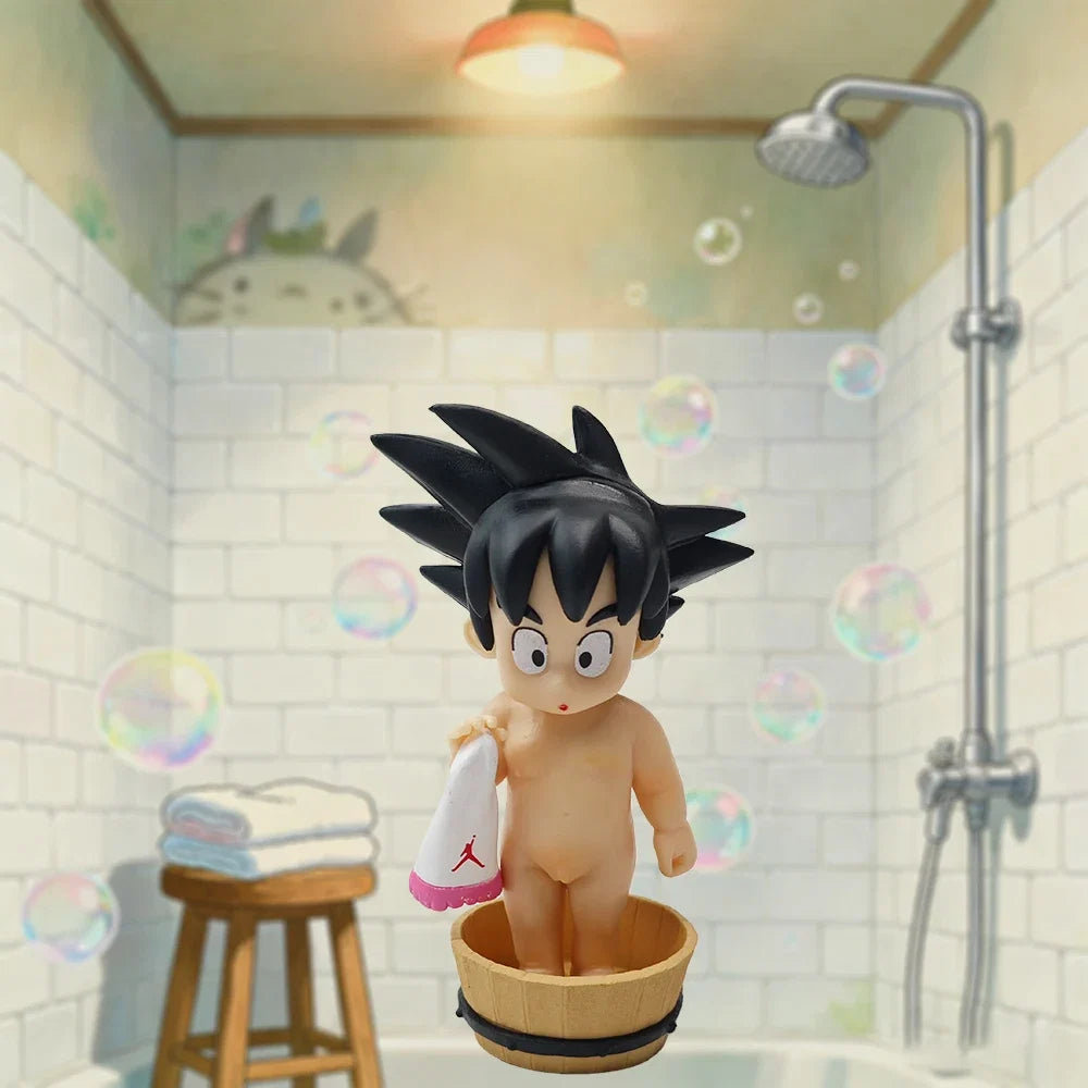 Dragon Ball anime character Wukong Kawaii action character Q version bath sleep model doll PVC series toys