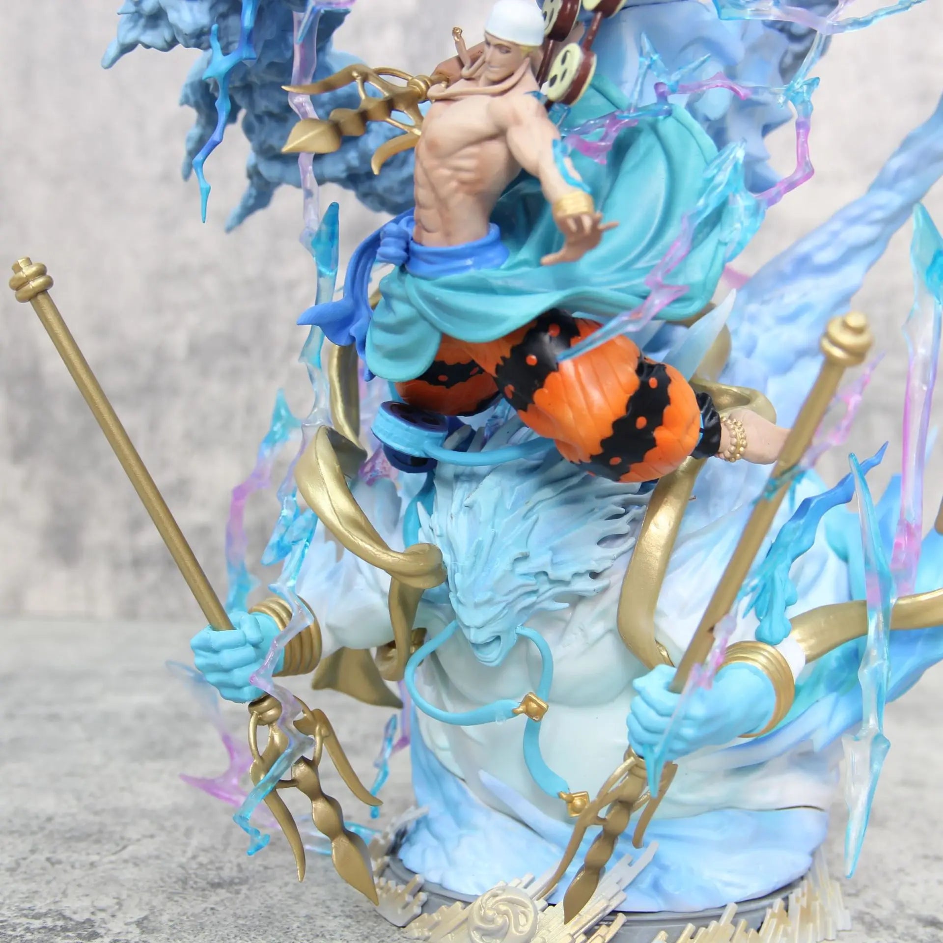 36cm ONE PIECE Anime Peripheral Oka Shichibukai Enel Thor Figure GK Model PVC Statue Room Decoration Ornaments Collection Gifts