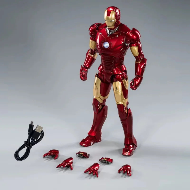 ZD 1/5 Iron Man 36cm MK3 Original Marvel Legends 10th Anniversary Collection Tony Stark Model Action Figure Toys Birthday Gifts