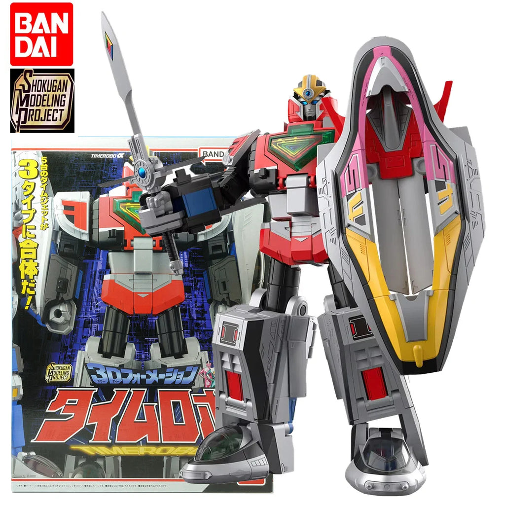 Auf Lager BANDAI SMP Mirai Sentai Timeranger 3D Formation Time Robot Anime Actionfiguren Bausatz Modell Sammlerstück