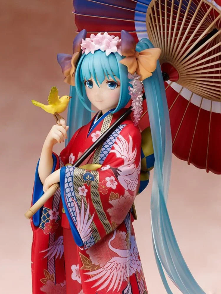 Hatsune Miku Family Anime Girl Figures Multi Color Bathrobe Kimono Action Figures Car Decoration Figurines Model Kids Toys Gift