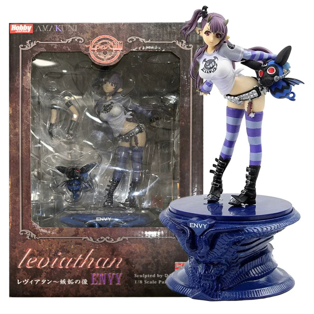 22CM Anime Sin Seven Deadly Sins Leviathan Figur Eifersucht Stehendes Modell Spielzeug Geschenk Kollektion Actionfigur mit Bodenplatte