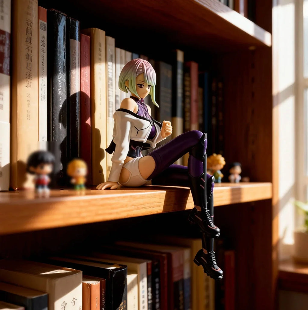 Edgerunners Anime Figurines -Cyberpunk Style  Lucy  Sitting Poses | Street Samurai Desktop Model Toys, Fan Collection