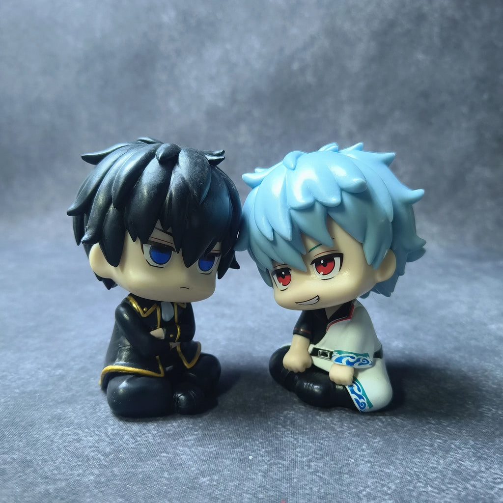Anime Look Up Hijikata Toshiro Figures 10cm Gintama Sakata Gintoki Action Figures Q Version Cute Collection Ornament Toys Gifts