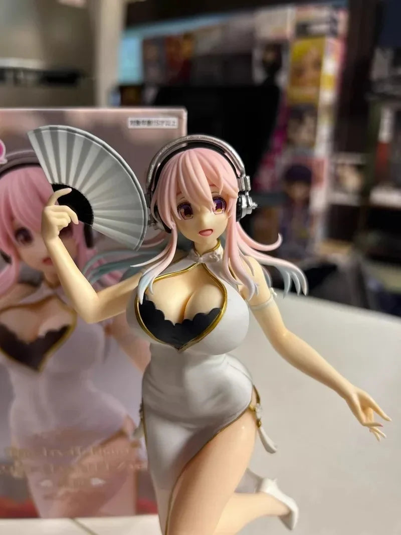 In Stock Genuine Furyu Trio-Try-It Figure Super Sonico The Animation Supersonico White Cheongsam Series Model Toy Collectibles