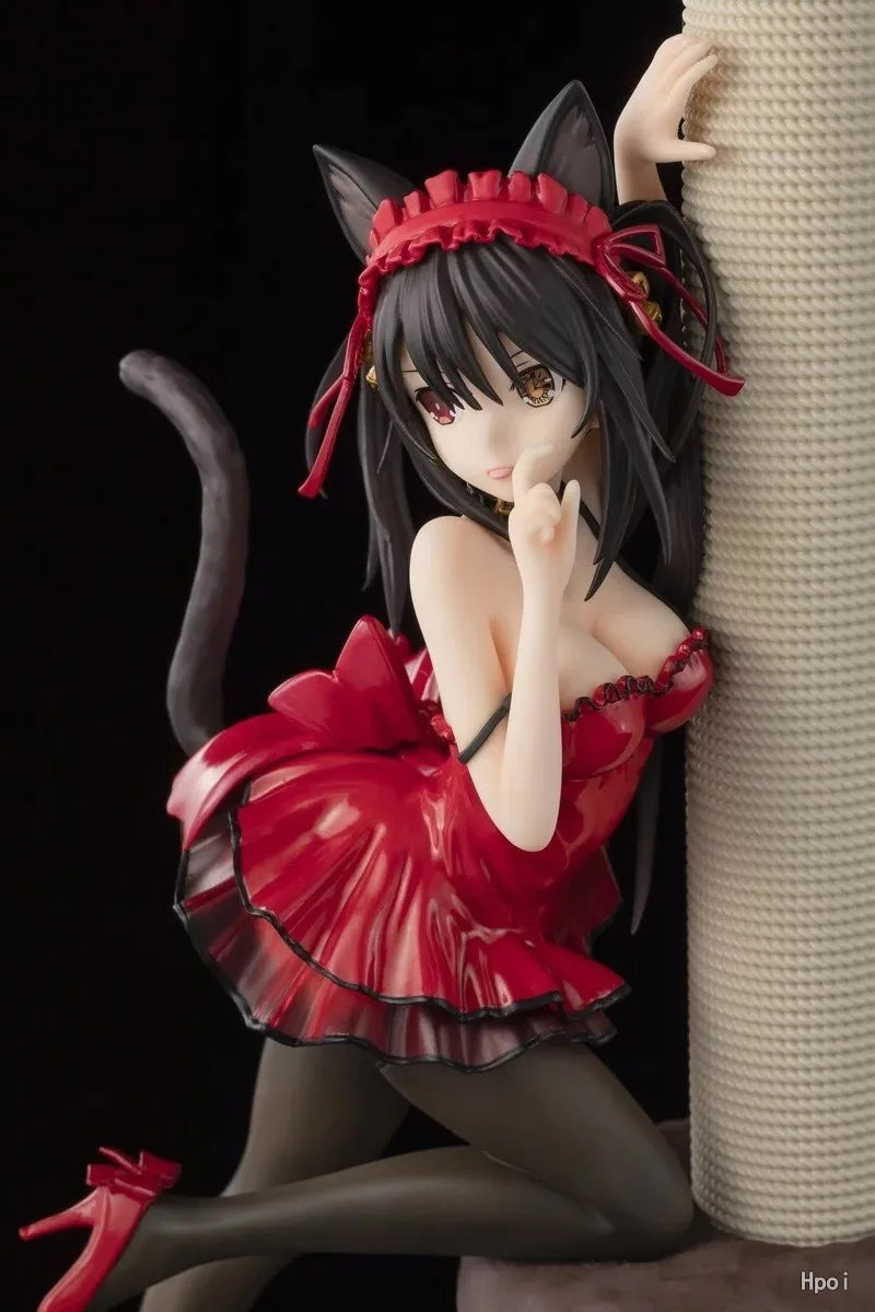 Original in Stock KADOKAWA KDcolle DATE A LIVE Kurumi Tokisaki Red Cat 1/7 Figures Model Toy Gift Collection Ornament