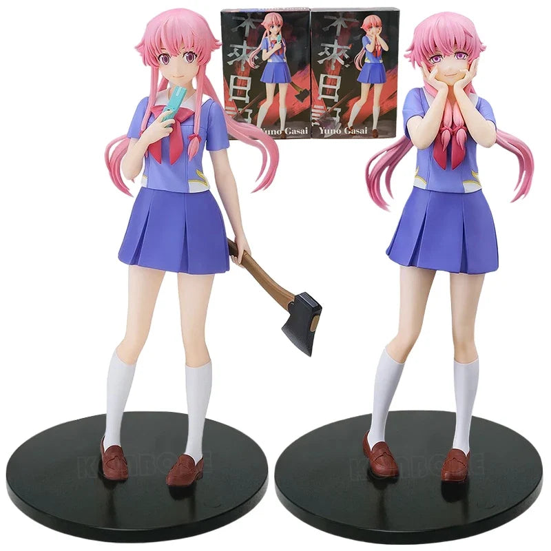 17cm Pop Up Parade Future Diary Yuno Gasai Anime Girl Figure Mirai Nikki Gasai Yuno Action Figure Collection Model Doll Toy Gift