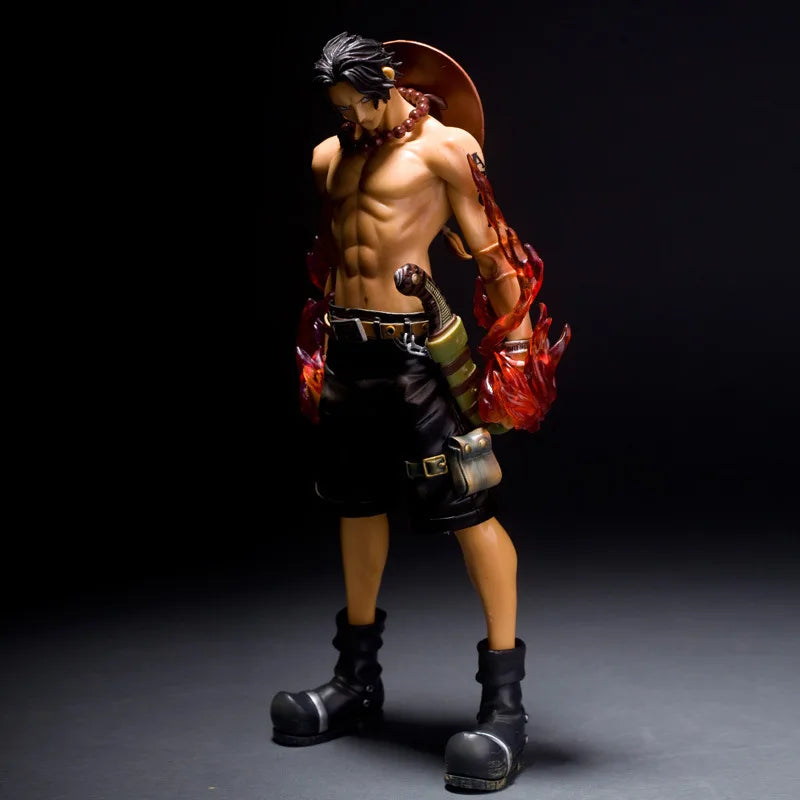 Bandai One Piece Figurin Large Assembly Huge Fire Fist Ace Stance Anime Figurine Model, Room Desktop Decoration Birthday Gift