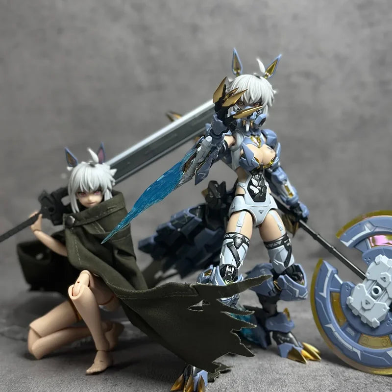 Mad Wolf Carolina Rolphe Series Action Figure Wolf Shaped Desktop Decore Mecha Girl Assembly Model Collectible Garage Kit Toy