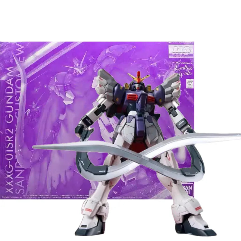 BANDAI PB MG 1/100 Anime Action Figures XXXG-01SR2 Sandrock Custom New Mobile Report Gundam Wing Assembly Plastic Model Kit Toys