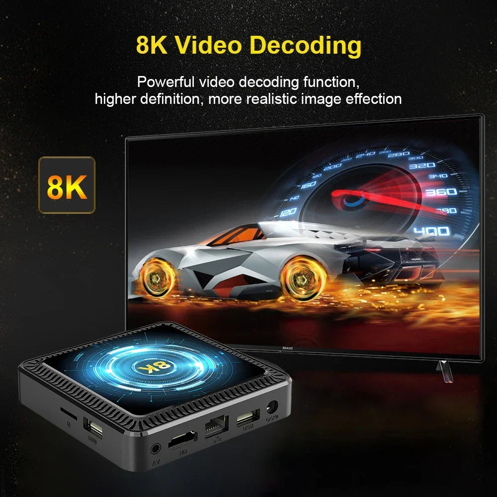 Very Fast Smart TV Box Q19 Android 14 Allwinner H618 Google Assistant Dual Wifi 5G Wifi6 8K 8GB 128GB Media Player Set Top Box