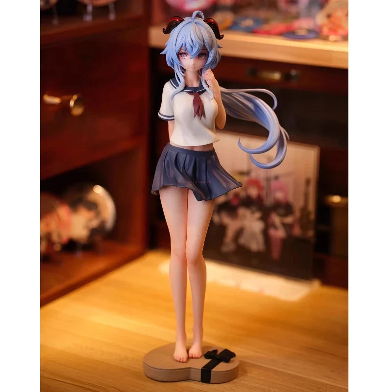 Jk Outfit Ganyu Confession Style 2d Beautiful Girl Figure Model - Genshin Impact Anime Game Desktop Pc Case Decoration Toy Gift