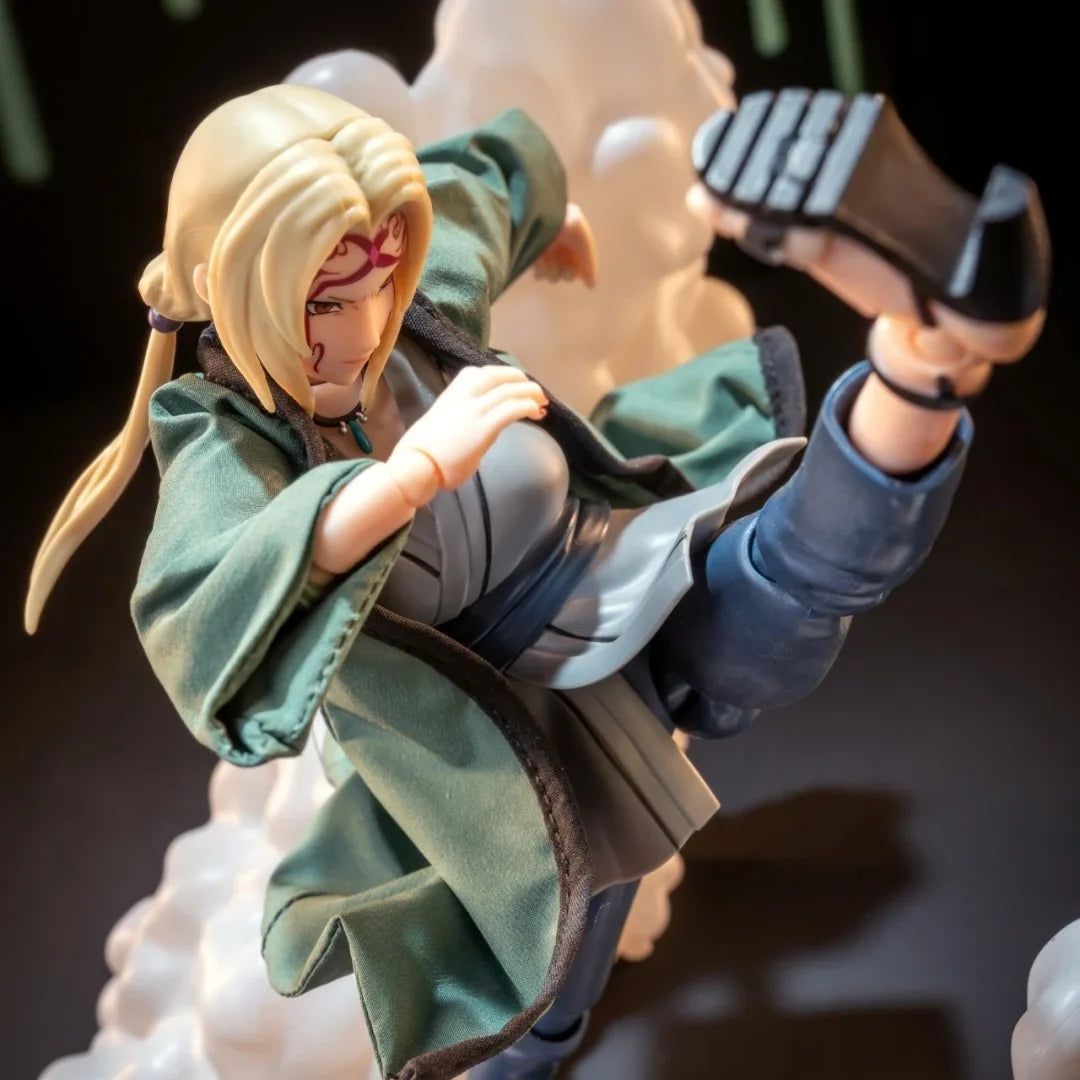 Naruto Shf Anime New Handmade Tsunade Coat Cloak Can be styled freely hat Clothes Built In Iron Wire Is Suitable for 1/12 Toys