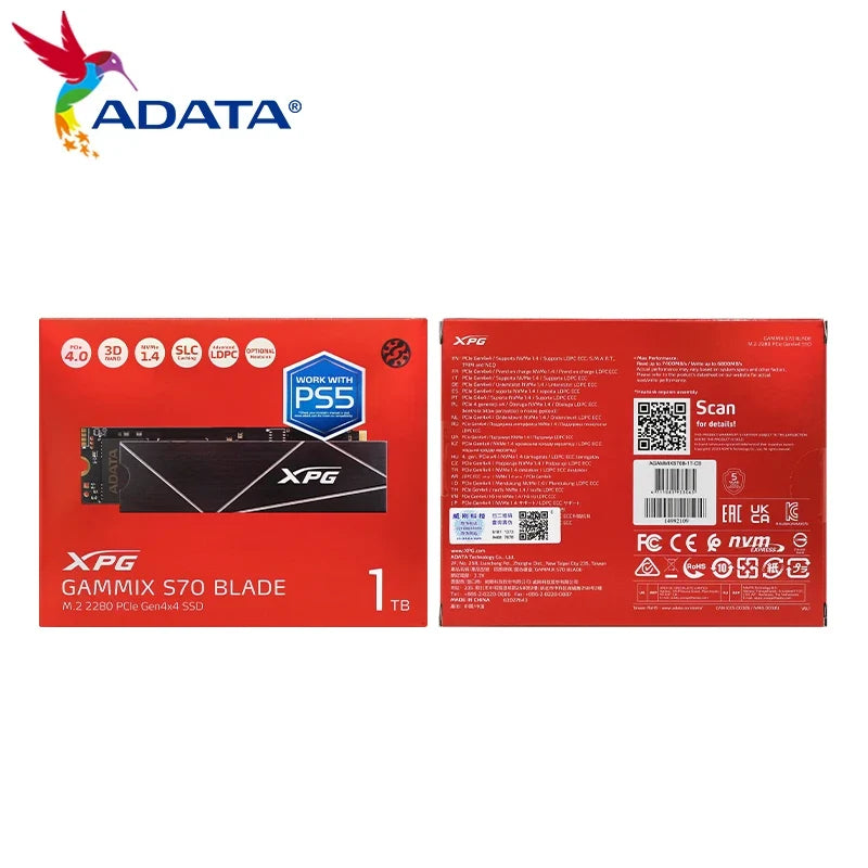ADATA XPG GAMMIX S70b S70Blade PCIE Original SSD GEN4X4 pcie4.0 M.2 2280 512GB 1TB 2TB 4TB Hard Disk Fo Laptop Desktop  PC PS5