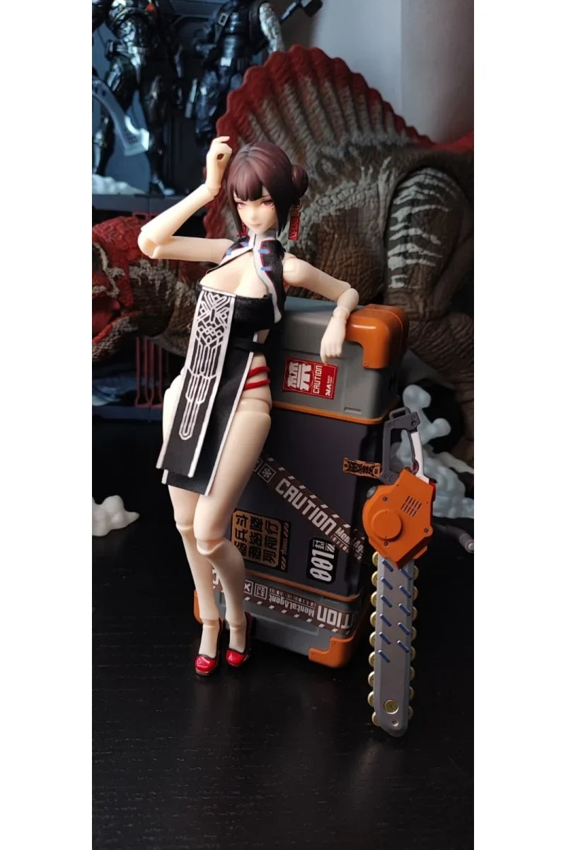 In Stock Mental Agent Maz-01 1/10 Female Cheongsam Lin Fengjiao Replaceable Face Shape Full Set 6in Action Figure Body For Gifts