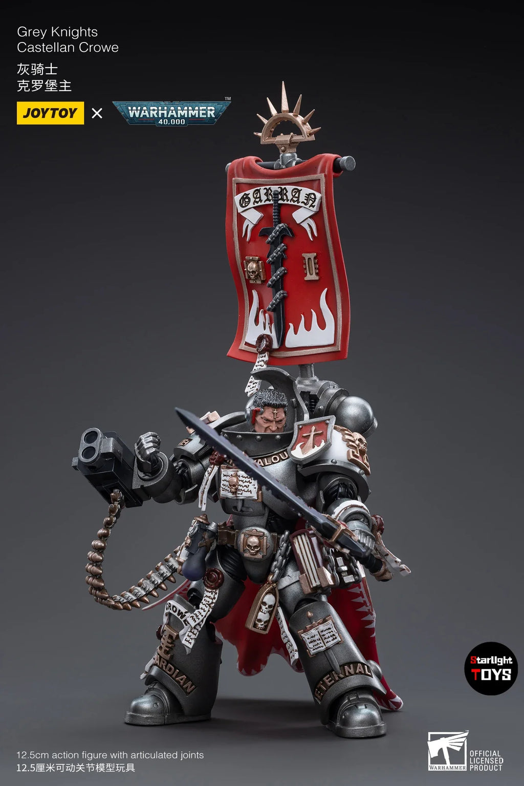 JOYTOY 1/18 Action Figure Warhammer 40K Grey Knights Castellan Crowe Toy Model Gift Collection