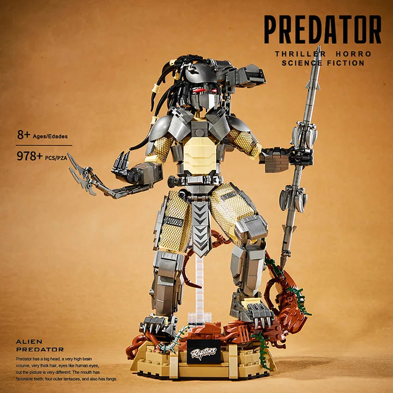 Creative MOC Predator Alien Figures Building Blocks Bricks DIY Alien Warrior Assembly Model Toys For Children Adult Boys Gifts