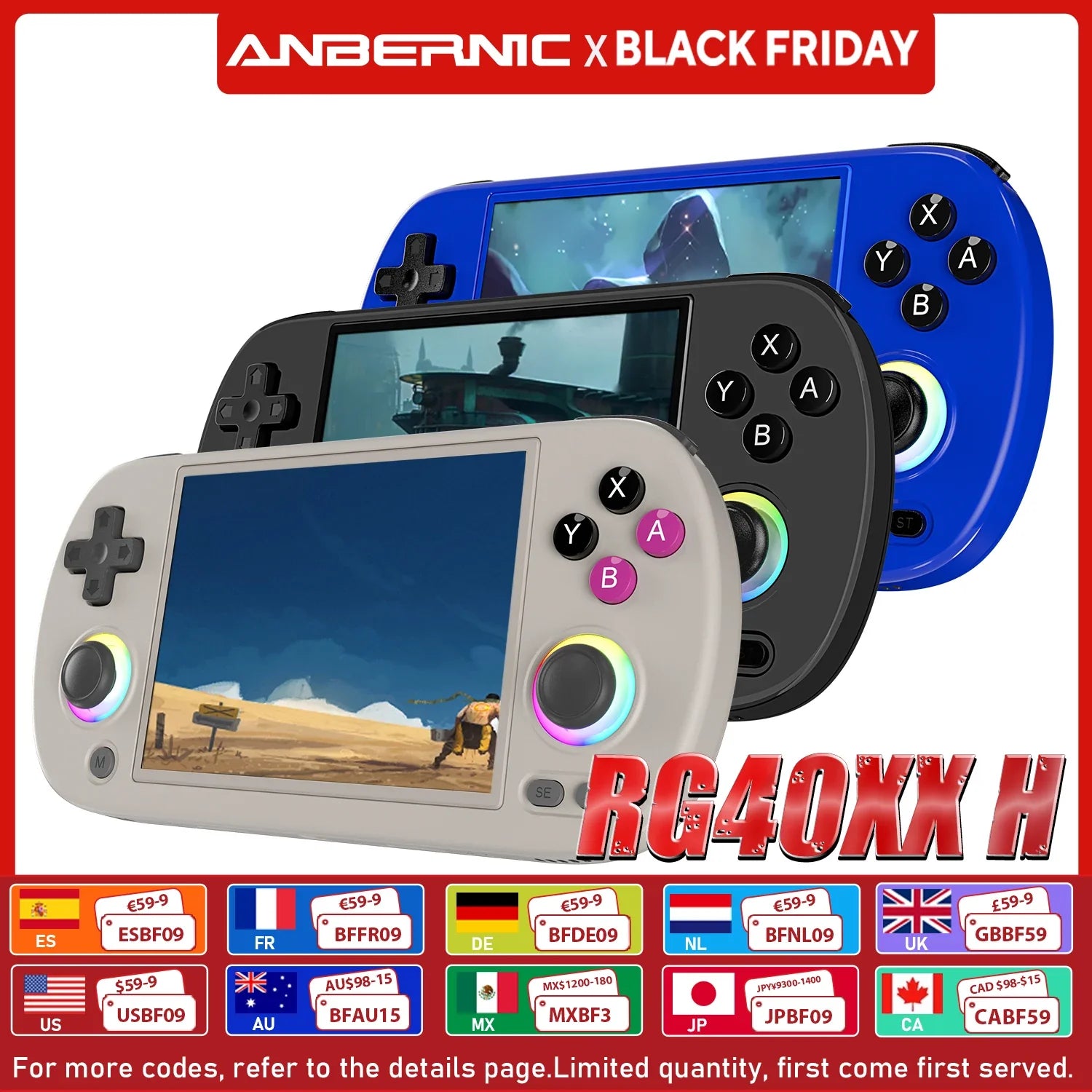 ANBERNIC RG40XX H 64 Bit Linux Retro Handheld Game Console 4.0'' IPS Screen Supports 5G WiFi Bluetooth HD-Support Output RG40XXH