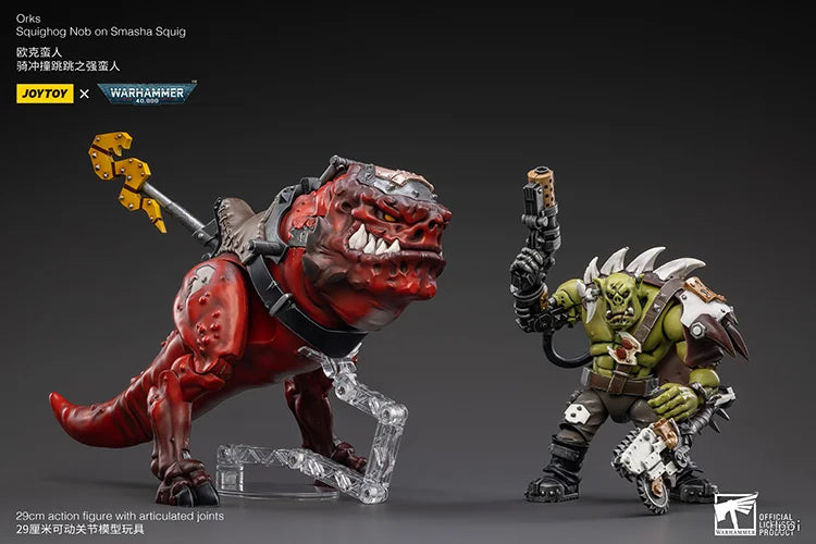 In Stock Original JOYTOY Warhammer 40K Orks Squighog Nob on Smasha Squig 1/18 Figures Action Figures Models Gifts Collection