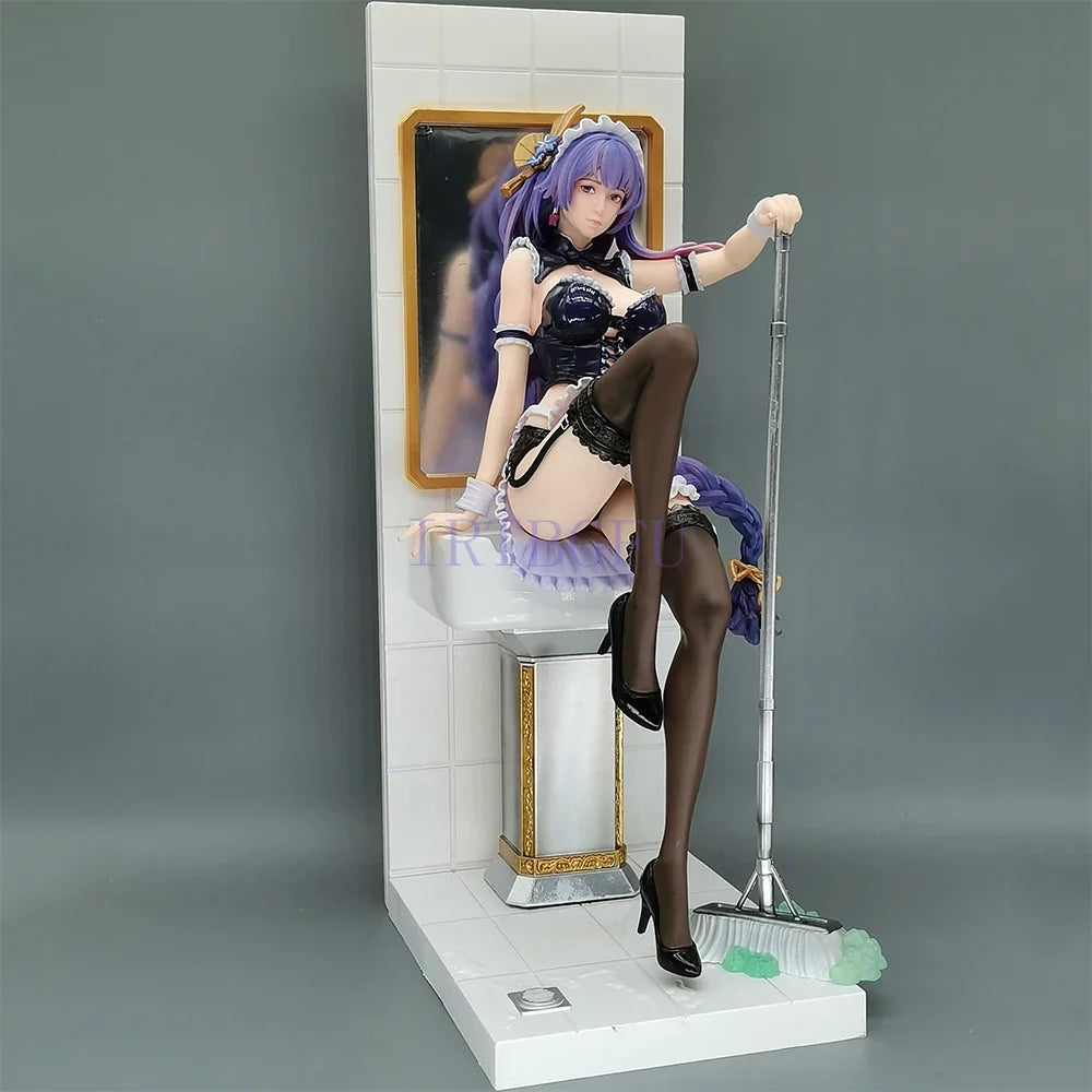 New  Gk Maid Bathroom Beelzebul Genshin Impact Girls Chinese Anime Girl Pvc Action Figure Toy Gk Game Collection Model Doll Gift