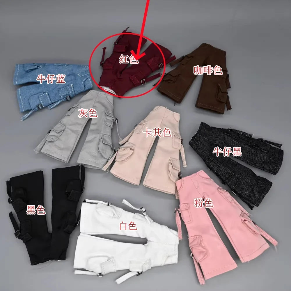 1/12 Scale KPOP style Female Work Pants Hip Hop Trousers Decoration Clothes Model Fit 6'' Romankey  Soldier Action Figure Body