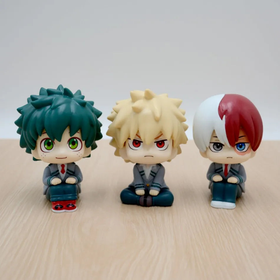 10cm boku no hero academy anime figure midoriya izuku action figure bakugo katsuki/todoroki shoto statuette pvc collection toys