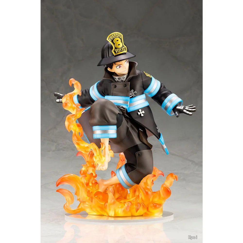 16CM Shinra Kusakabe Figure Anime Fire Force Special Effect Blood Desktop Doll Golf Model Toy  Gift Collection Ornaments PVC
