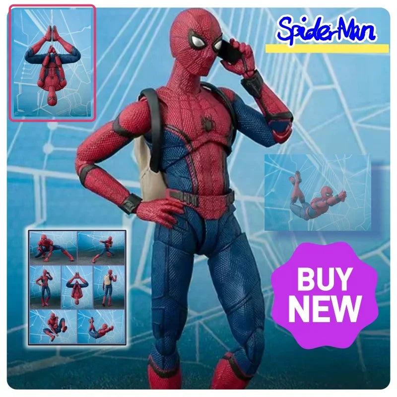 Neue Bandai Spider-Man Marvel Heroic Expedition Spider-Man verbesserte den Kampfanzug zu einer beweglichen Puppe Actionfiguren Modell