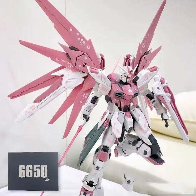 Mg Cherry Blossom Freedom 2.0 1/100 Scale Action Figure With Cherry Blossom Water Stickers Magic Change Collectible Toy Gift