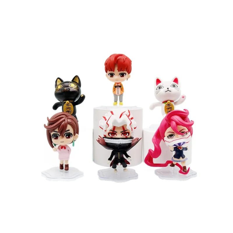 6pcs Dandadan anime Erkallen Statue model Q Version Figurine Pvc Model Toy Collectible Decoration Desktop Gift.Toy gifts