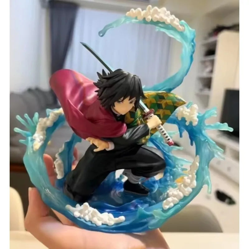 In Stock Demon Slayer Zero Tomioka Giyuu Water Hashira Figure Anime Model Desktop Ornament Kimetsu No Yaiba Statue Kid Toy Gift