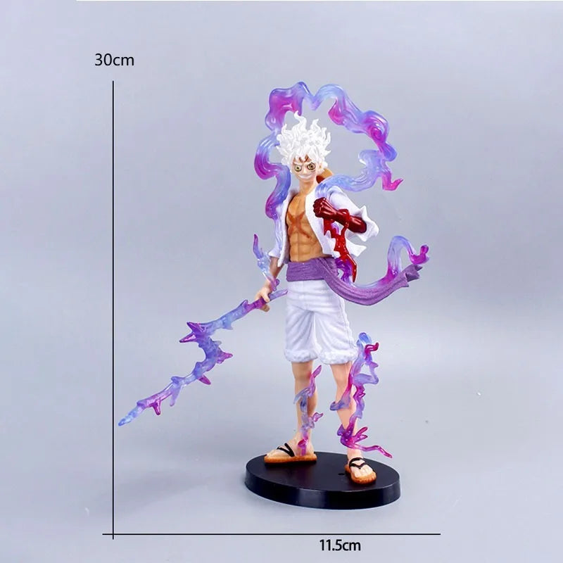 30cm Handmade Anime One Piece Set Luffy Gear 5 Nika Sun God PVC Action Figures Statue Collection Model Desktop Ornament Toy Gift