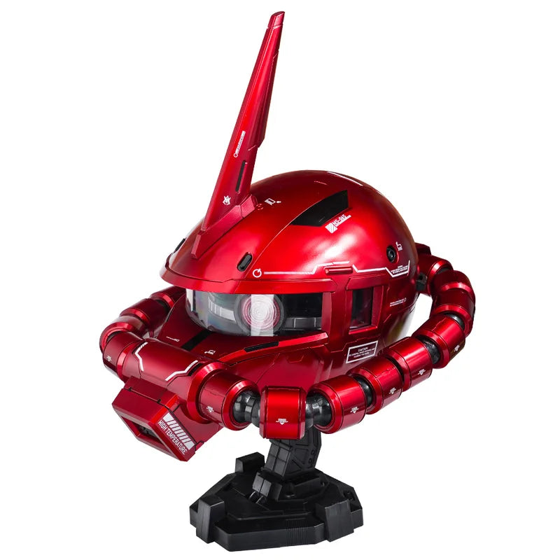 2026 New Mobile Suit Zaku Head Red Comet Led Light-Up Model Toy Anime Figure Collectible Decoration Wearable Helmet Holiday Gift
